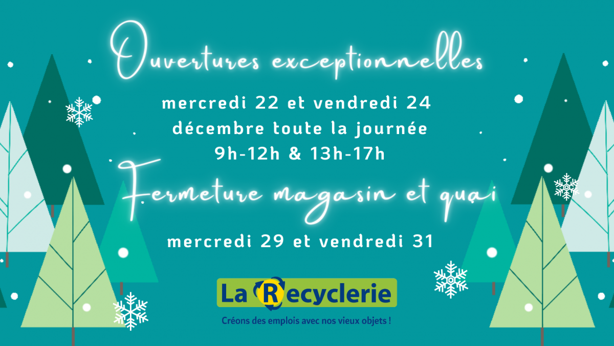 Joyeuses Fetes ouvertures exceptionnelles