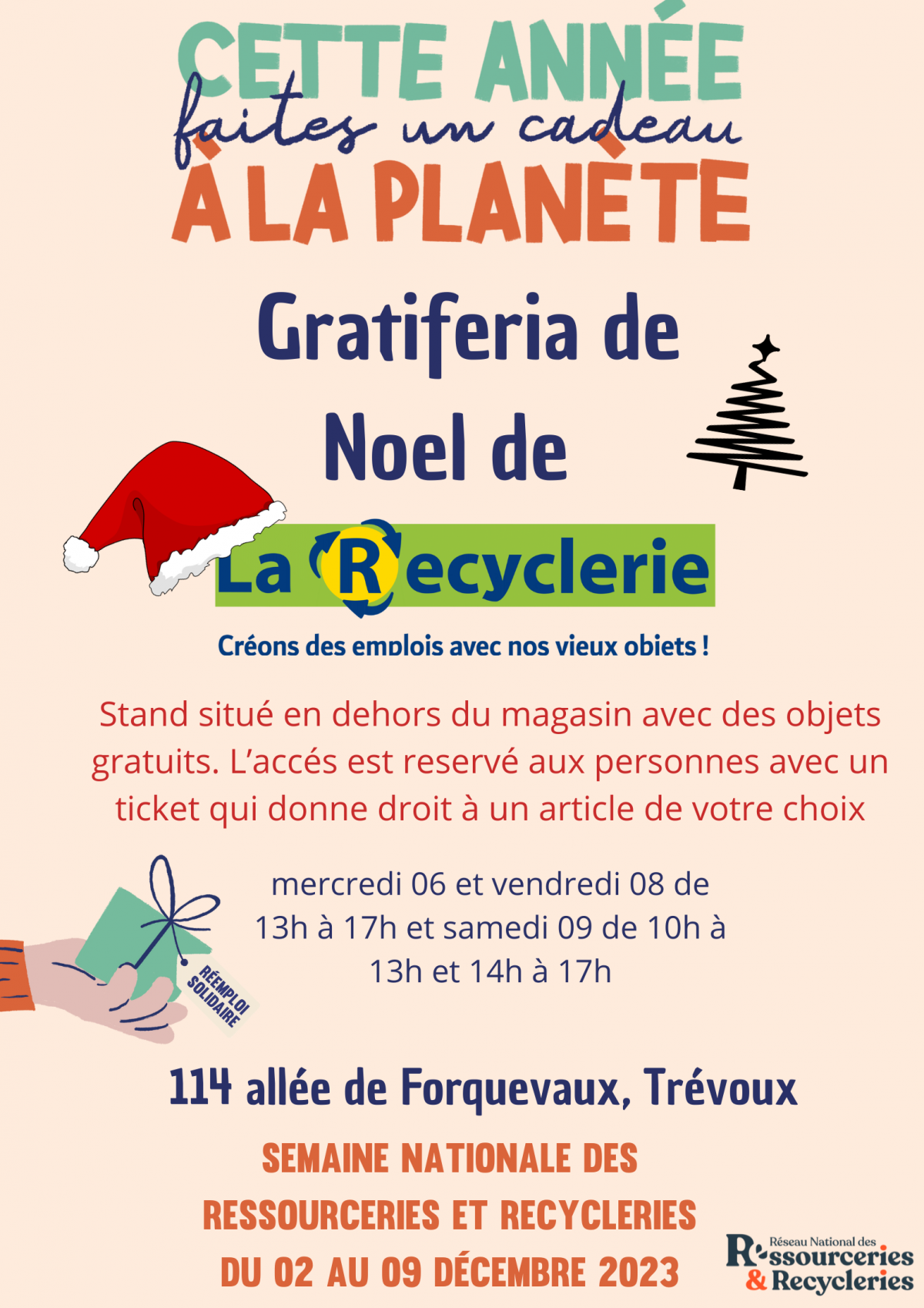 SEMAINE NATIONALE DES RESSOURCERIES ET RECYCLERIES DU 02 AU 09 DECEMBRE 2023